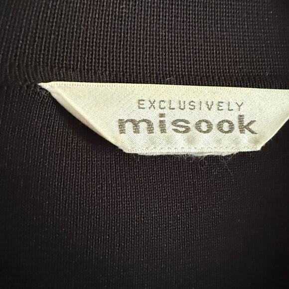 MISOOK | Black Knit Collared Open Front Sweater with Patch Pockets | Extra Large - Picture 3 of 5